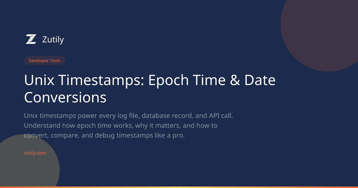 Unix Timestamps: Epoch Time & Date Conversions | Zutily