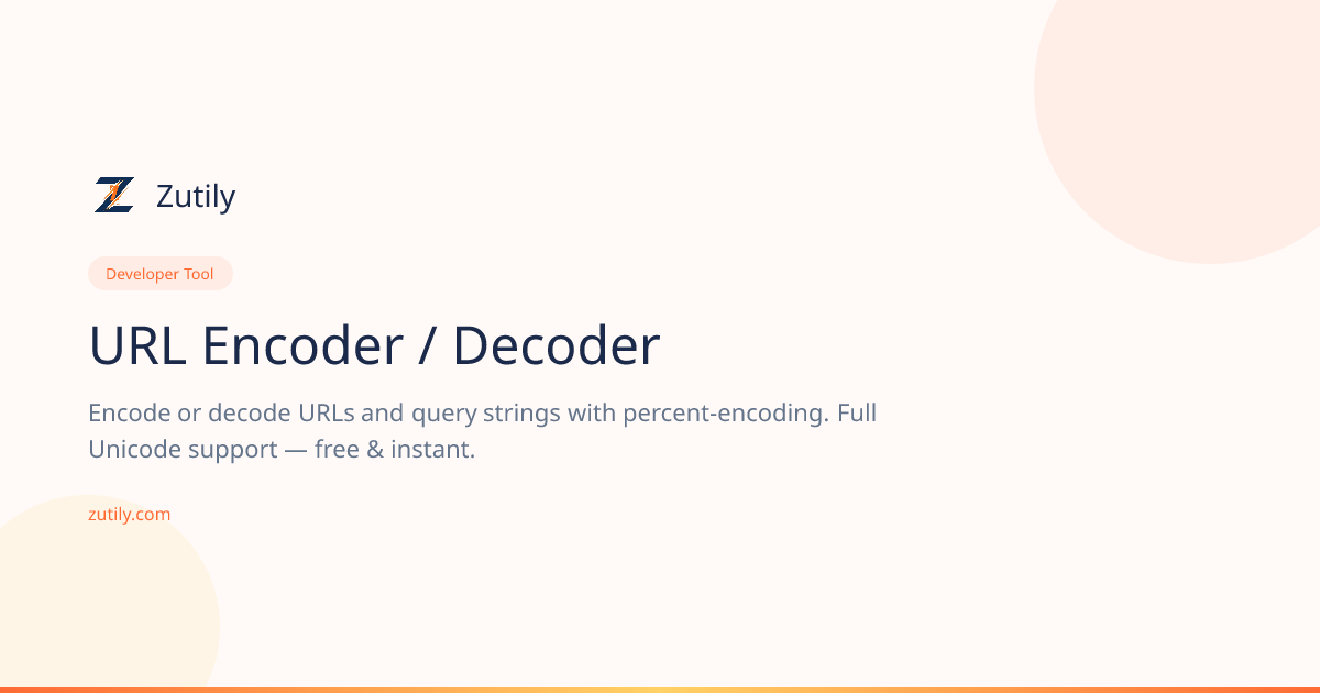 Free URL Encoder & Decoder — Percent Encoding Tool | Zutily