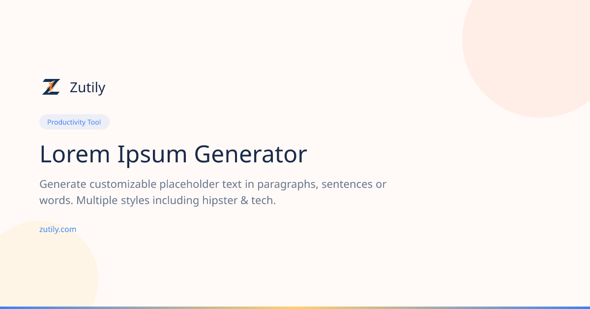 Free Lorem Ipsum Generator — Placeholder Text Tool | Zutily